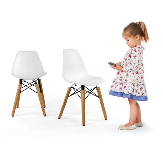 Seduna Eames Child Sandalye 2 Adet | Natural Ahşap Ayaklı